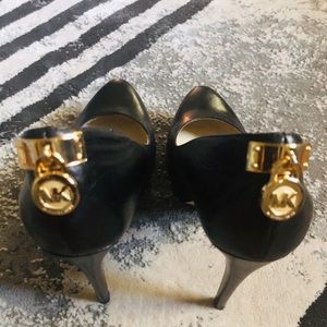 Michael Kors Black Leather Hamilton Platform Pump